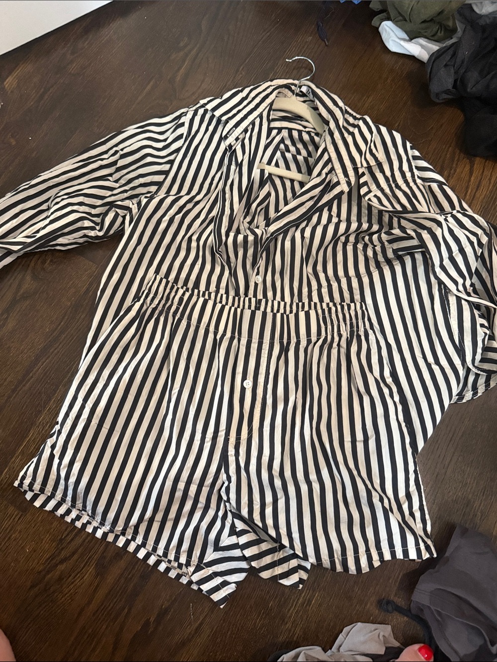 Black and White boa Striped Set, beach cover up or regular wear